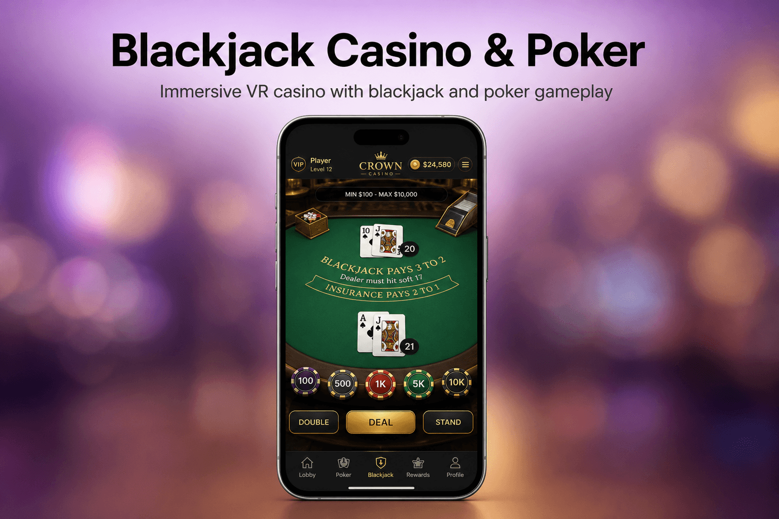Blackjack Casino & Poker — Immersive VR Casino Experience (Meta Quest)