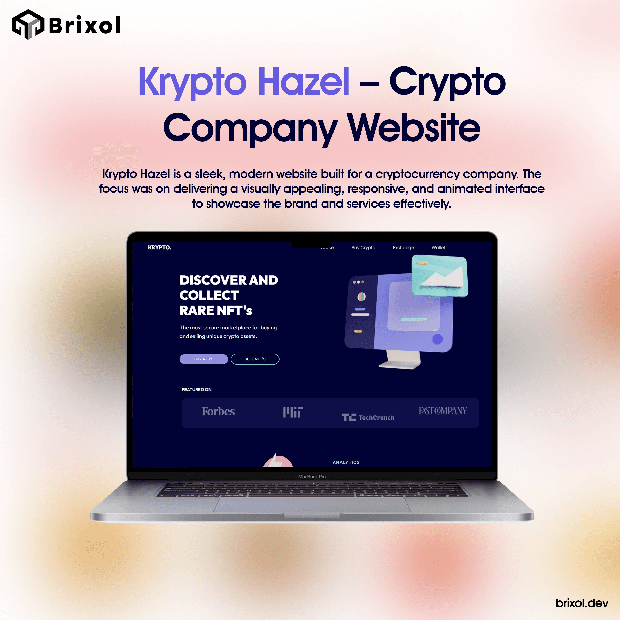 Krypto Hazel — Crypto Company Website (React.js + CSS)