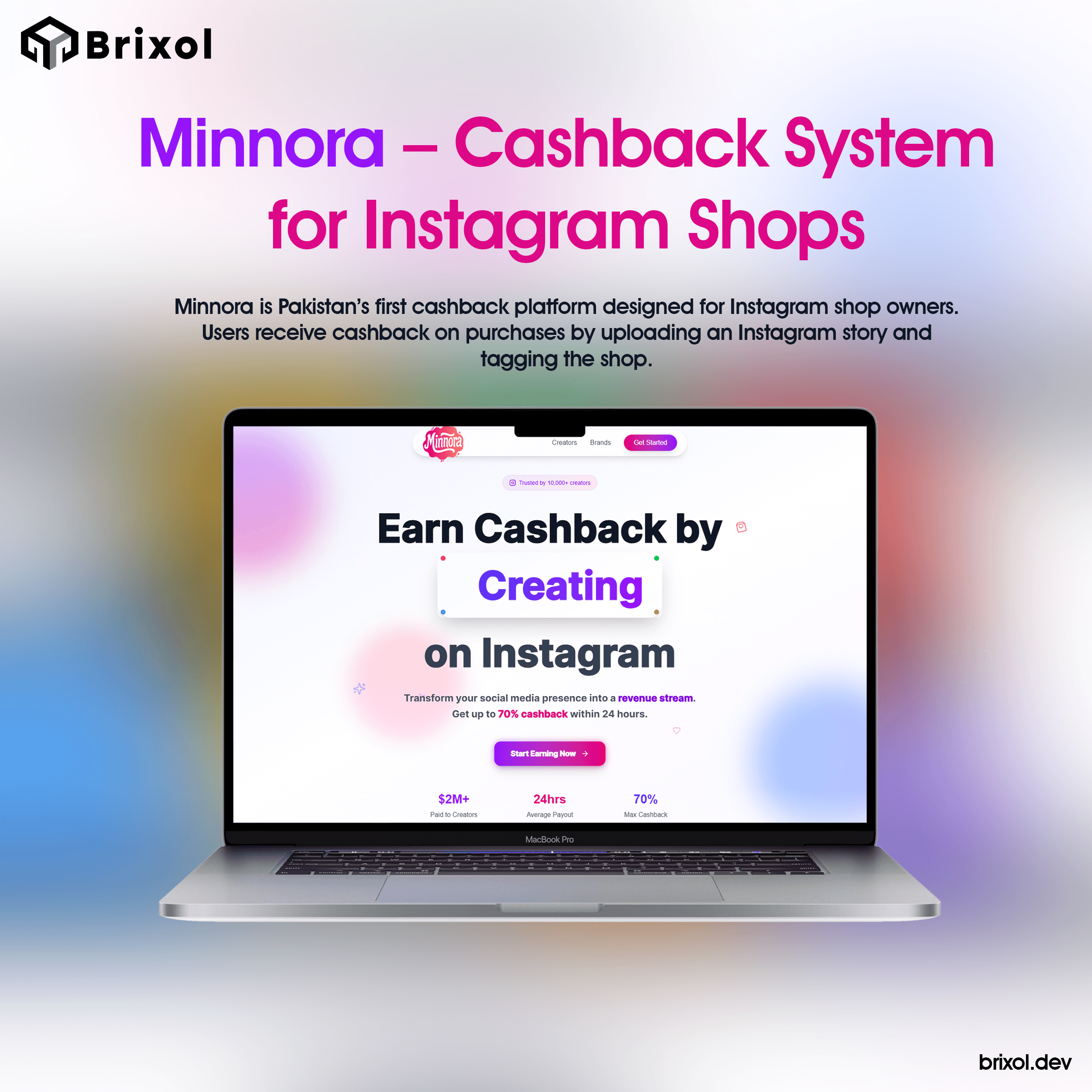 Minnora — Cashback System for Instagram Shops (Next.js + Node.js)