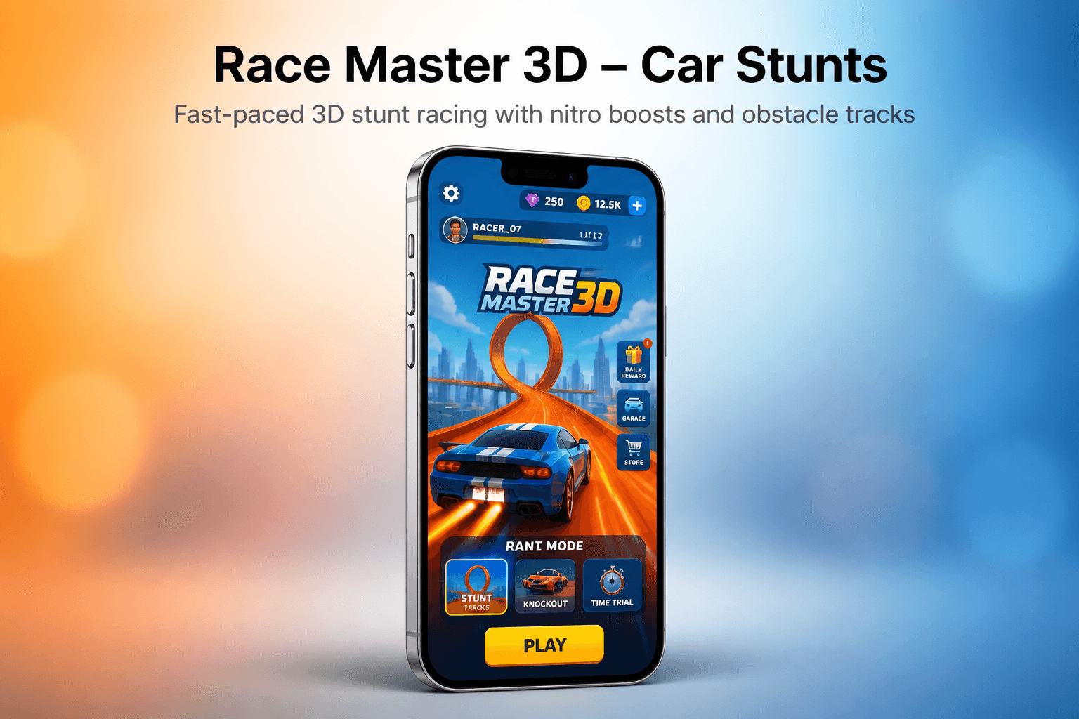 Race Master 3D – Car Stunts — Fast-Paced 3D Stunt Racing Game (Unity + iOS)