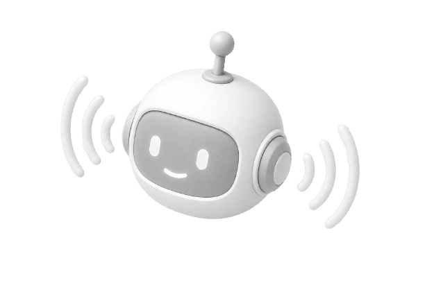 3D AI voice bot with sound wave illustration